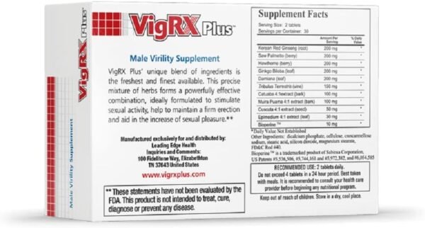 Vigrx Plus Label Ingredients